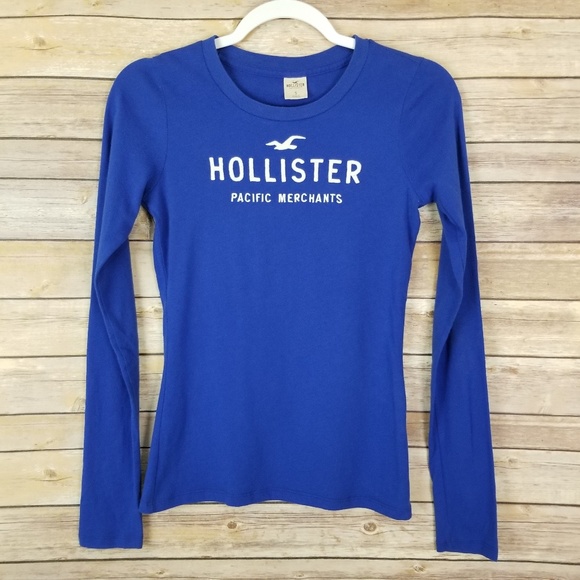 Hollister Soft Blue Long Sleeve Top Size Small - Picture 1 of 4